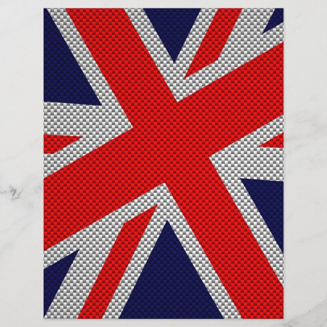 Flyer Union Jack on Carbon Fibra Style Print (Frente)
