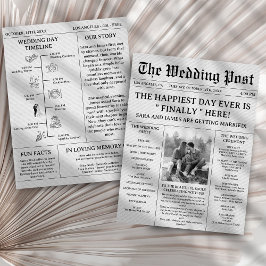 Flyer Unique Newspaper Wedding Programs