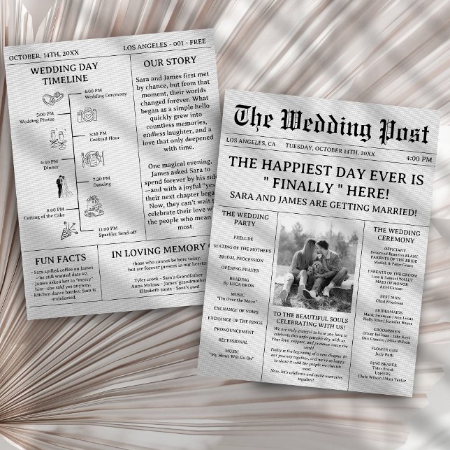 Flyer Unique Newspaper Wedding Programs (Subido por el creador)