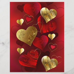 Flyer Valentinas doradas y rojas