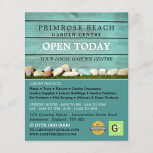 Flyer Valla verde azulada, Centro Jardín, Horticulturist