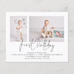 Flyer Value Modern 2 Photo Script Primer cumpleaños