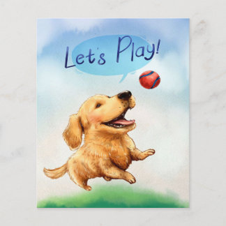 Flyer Vamos a Jugar | Golden Retriever Canvas