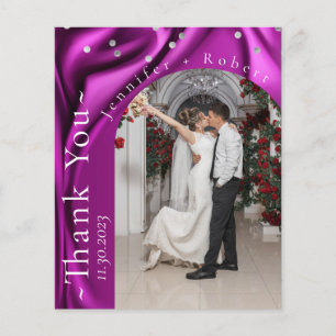 Flyer Velvet Purple Photo Budget Boda Gracias tarjeta