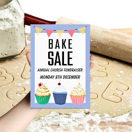 Flyer Venta anual de pasteles para recaudar fondos de la