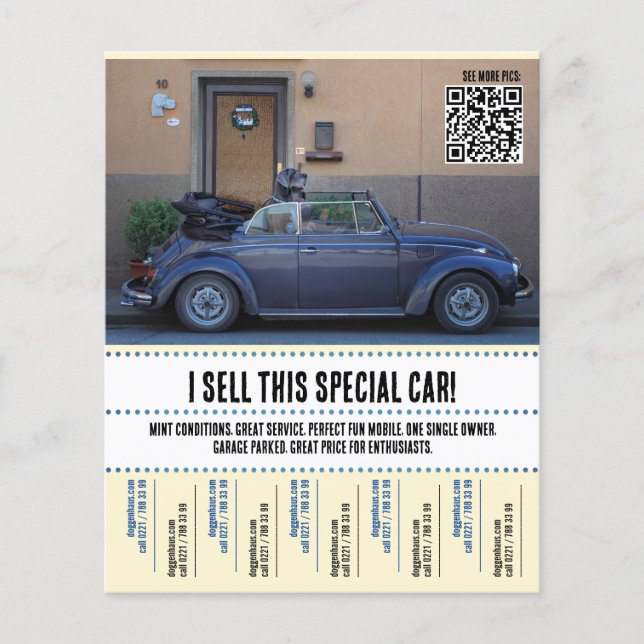 Flyer Venta de autos con desgarro de lágrimas (Frente)