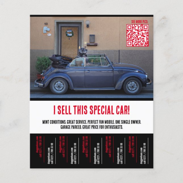 Flyer Venta de autos con desgarro de lágrimas (Frente)