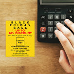Flyer Venta de Business Black Friday en un viajero amari<br><div class="desc">Volante de personalizable con Black Friday Sale, su nombre comercial y otra información de su negocio, un material de marketing que puede utilizar para atraer a más clientes. Personalizar y repártelo para atraer a más clientes a que compren sus productos o clientes para que les gusten sus servicios. Los colores...</div>
