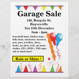 Flyer Venta de Garage Rótulo Yard Sale