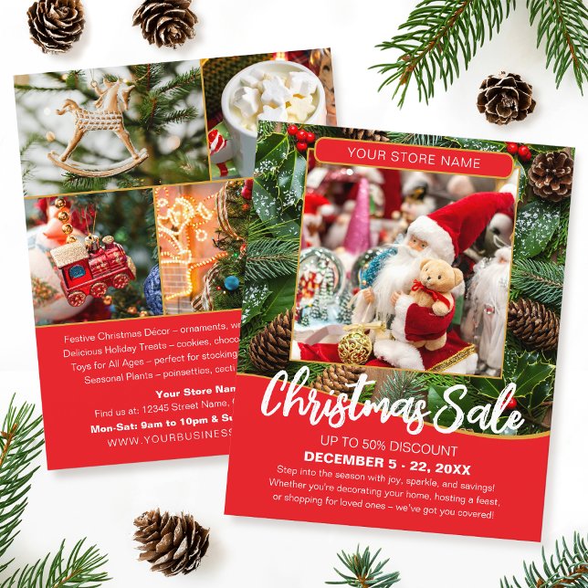 Flyer Venta de Navidad Fiesta Comercial Roja (Subido por el creador)