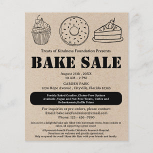 Flyer Venta de Repostería Kraft Marrón Rústico