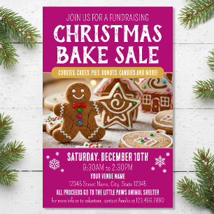 Flyer Venta de Repostería Navideña Festiva Negocio Rosa