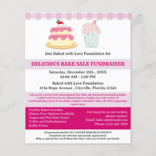 Flyer Venta de Repostería Profesional para Recaudar Fond