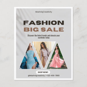 Flyer Venta Grande de Moda Geométrica Triangular Moderna