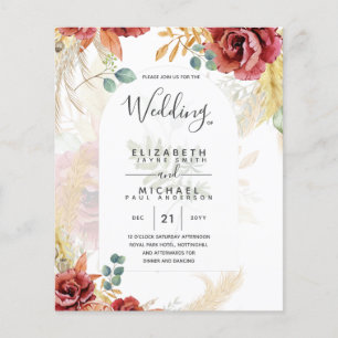 Flyer VENTA! Granja Boho Burgundy Gold Floral
