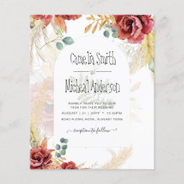 Flyer VENTA! Granja Boho Burgundy Gold Floral