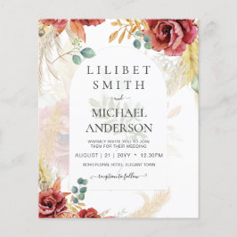 Flyer VENTA! Granja Boho Burgundy Gold Floral