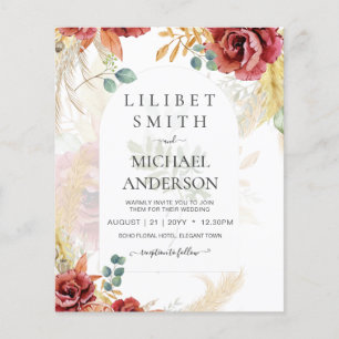 Flyer VENTA! Granja Boho Burgundy Gold Floral