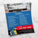 Flyer Ventana de limpieza de la casa Servicio de limpiez<br><div class="desc">Volantes azules del servicio de limpieza de ventanas de limpieza de casas.</div>