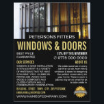 Flyer Ventana y barras, Windows & Door Fitter Company<br><div class="desc">Volante publicitario de Window & Bars,  Window & Door Fitter Company por The Business Card Store.</div>