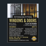 Flyer Ventana y barras, Windows & Door Fitter Company<br><div class="desc">Volante publicitario de Window & Bars,  Window & Door Fitter Company por The Business Card Store.</div>