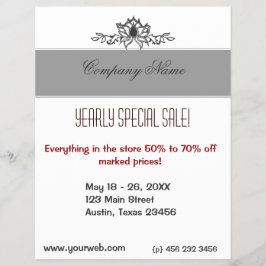 Flyer Ventas artísticas de dibujos en blanco negro de fl