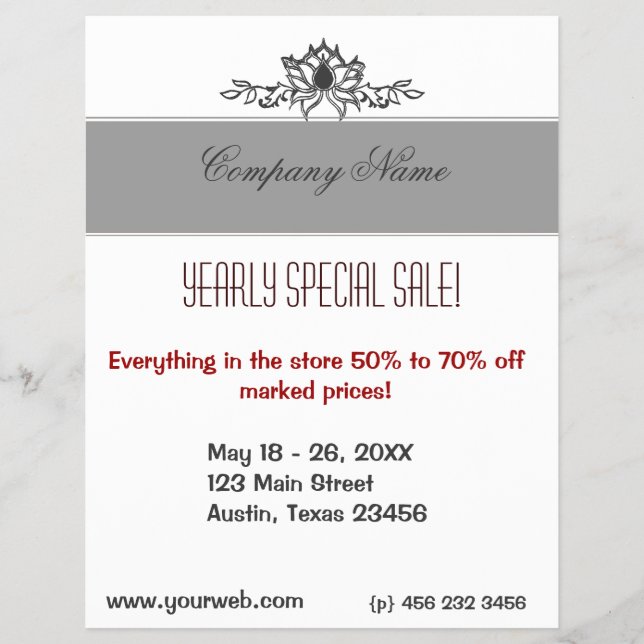 Flyer Ventas artísticas de dibujos en blanco negro de fl (Frente)