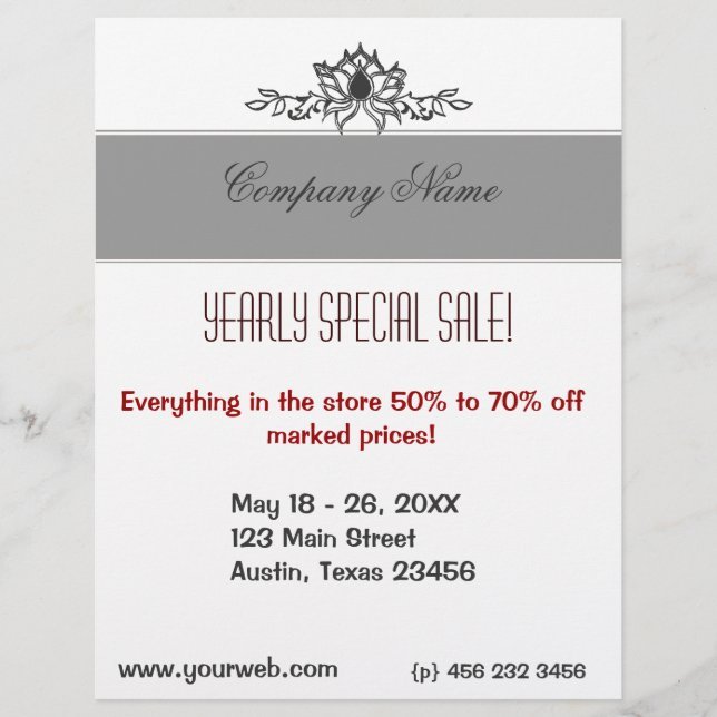 Flyer Ventas artísticas de dibujos en blanco negro de fl (Frente)