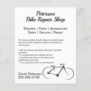 Flyer Ventas de mantenimiento de reparación de bicicleta