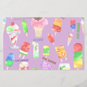 Flyer verano fresco- helado, piojos y bebida fría