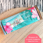 Flyer Verde azulado tropical, Boda rosado envolvimiento<br><div class="desc">Personalice su propia etiqueta de boda tropical verde azulado de chocolate o paquete de pastelería con una etiqueta de papel personalizada. La etiqueta de flores de plumeria de coral rosa tropical es atractiva con tu propia redacción. Añadir el monograma de la pareja en la parte posterior para un toque final....</div>