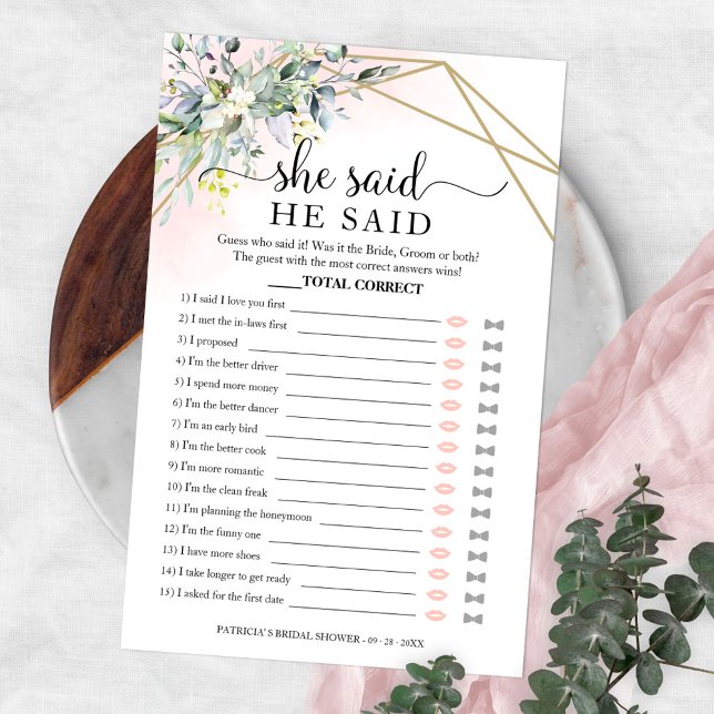 Flyer Verdor Bridal Shower Dijo Que Dijo Volador De Jueg (Subido por el creador)