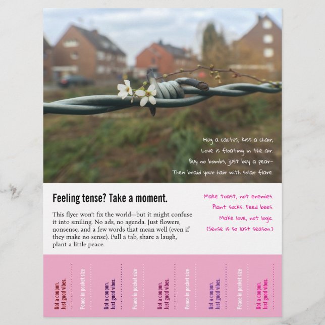 Flyer Verso divertido y sin sentido con pestañas desmont (Frente)