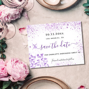 Flyer Vestido blanco de violeta dulce 16 presupuesto par