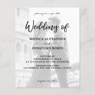 Flyer Viajero de Boda vertical de foto moderna de presup