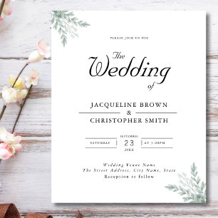 Flyer Viajero de Invitación a la Boda Elegante de Eucali