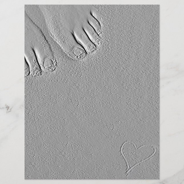 Flyer viajero de pies de arena y corazón (Frente)