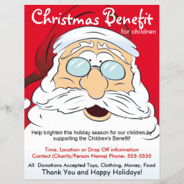 Flyer Viajero de Santa Claus por beneficios para niños