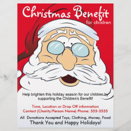 Flyer Viajero de Santa Claus por beneficios para niños