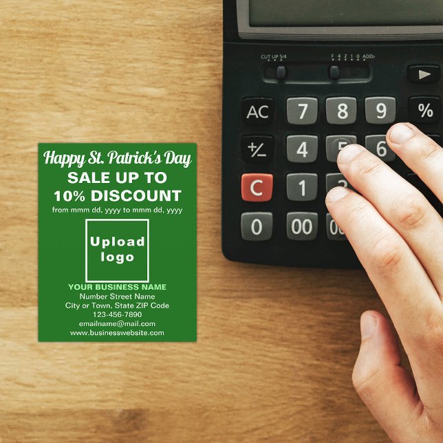 Flyer Viajero de ventas de negocios Green St. Patrick's  (Green St. Patrick's Day business sale flyer)