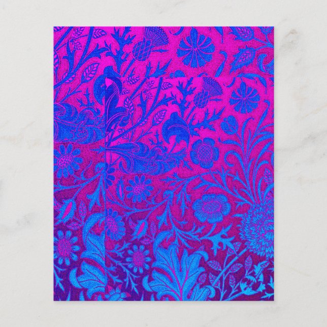 Flyer Vibrante, oscura, Art Nouveau, William Morris, púr (Frente)