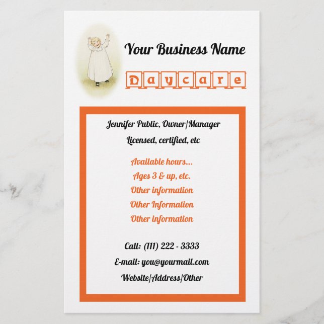 Flyer Viñeta de Daycare Business (Frente)