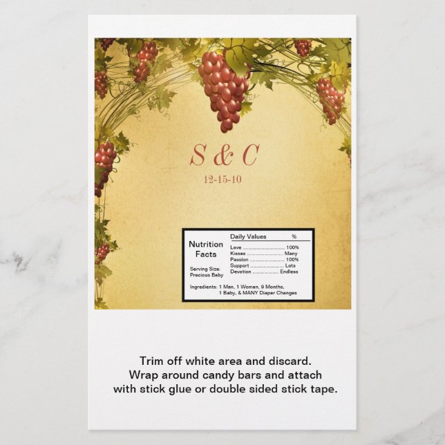 Flyer Vineyard Boda Large Hershey's Wrapper (Frente)