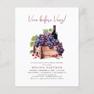 Flyer Vino Elegante Presupuestario Antes De Vows Ducha B