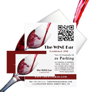 Flyer Vino Rojo, Wine Bar/Publicidad de bodega