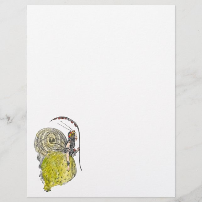 Flyer Vintage Cute Fantasy Mariposa con Alas (Frente)