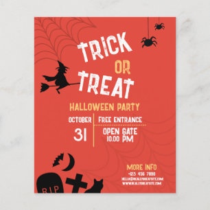 Flyer Vintage Halloween Trick O Treta Fiesta Halloween