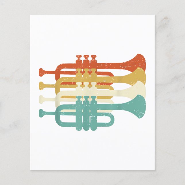 Flyer Vintage Marching Band Trumpet Player Retro Design  (Frente)