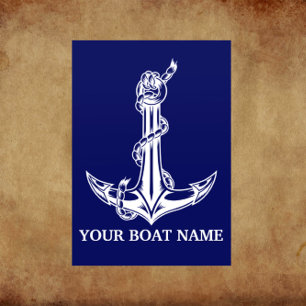 Flyer Vintage Nautical Anchor Rope Boat Name