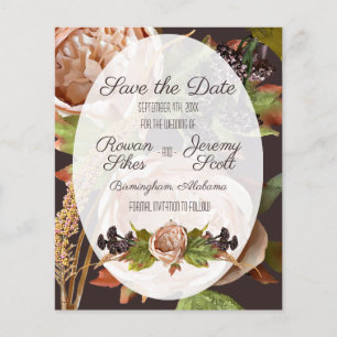 Flyer Vintage Rubor & Plum Floral Presupuesto Guardar la